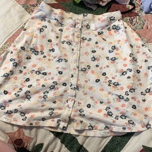 flower button up skirt